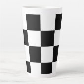Tasse Latte Vérificateur noir et blanc (Devant)