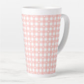 Tasse Latte Vérifications Orange Pêche (Angle droit)