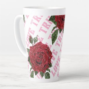 Tasse Latte Véritable Amour Rose Romantique Saint Valentin