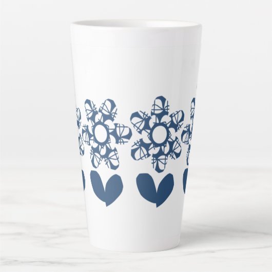 Tasse Latte Véritable Daisy Bleu Déco (Devant)
