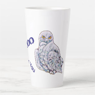 Tasse Latte Verre coloré Snowy Owl Art numérique Magie