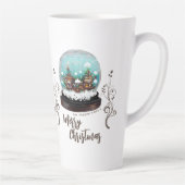 Tasse Latte Verre Snowball Village d'hiver Foliing Noël (Droite)