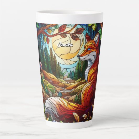 Tasse Latte Verre tendu Look Renard rouge (Devant)