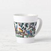 Tasse Latte Verre Trait Beau Art Beaux Fleuves & Oiseaux (Angle droit)