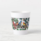 Tasse Latte Verre Trait Beau Art Beaux Fleuves & Oiseaux (Devant)