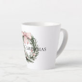 Tasse Latte Verre verte rose de Noël (Angle droit)