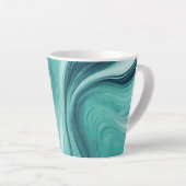 Tasse Latte Versement de liquide sarcelle abstrait (Angle droit)