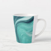 Tasse Latte Versement de liquide sarcelle abstrait (Droite)