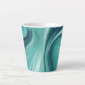 Tasse Latte Versement de liquide sarcelle abstrait (Devant)
