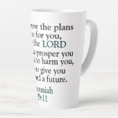 Tasse Latte Verset biblique Jérémie 29:11 (Angle droit)