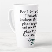 Tasse Latte Verset biblique Jérémie 29:11 (Angle gauche)