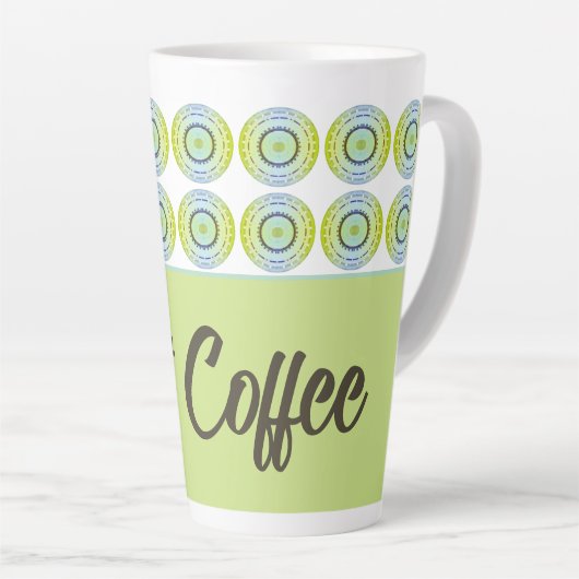 Tasse Latte Vert bleu et citron vert (Angle droit)