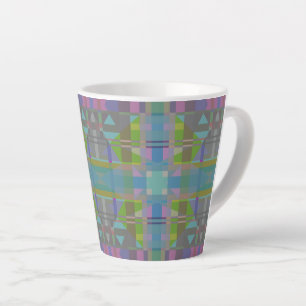 Tasse Latte Vert bleu violet géométrique