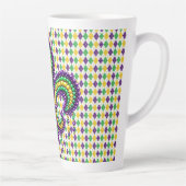 Tasse Latte Vert jaune pourpre Mardi Gras fleur de lis (Droite)