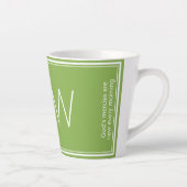 Tasse Latte Vert pourpre | Moderne | Motivation | MONOGRAMME (Droite)