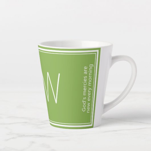 Tasse Latte Vert pourpre | Moderne | Motivation | MONOGRAMME (Droite)