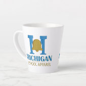 Tasse Latte Vêtements scolaires du Michigan (Angle gauche)