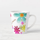 TASSE LATTE VIBE TROPICALE. FLEURS DE JUNGLE VIBRANTES. OISEAU (Droite)