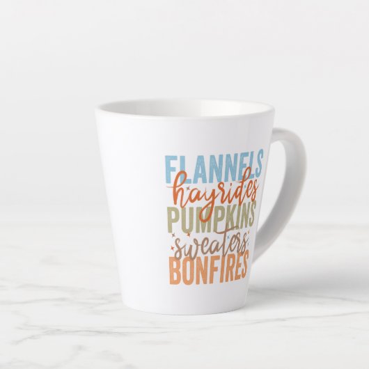 Tasse Latte Vibes d'automne amusantes (Angle droit)