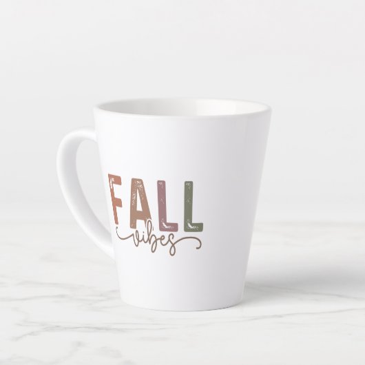 Tasse Latte Vibes d'automne arc-en-ciel (Angle gauche)