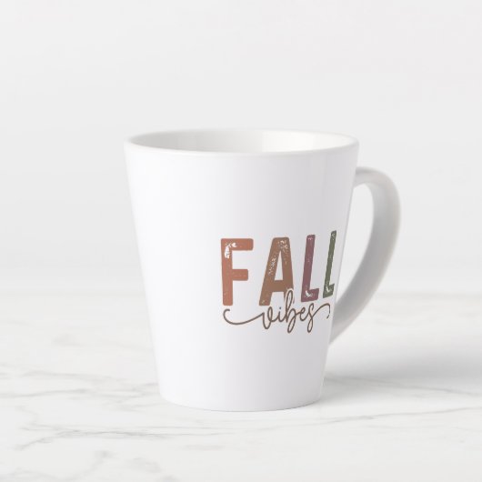 Tasse Latte Vibes d'automne arc-en-ciel (Angle droit)