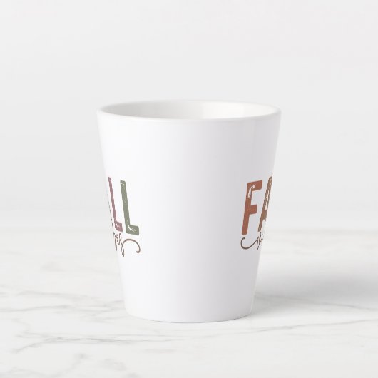Tasse Latte Vibes d'automne arc-en-ciel (Devant)