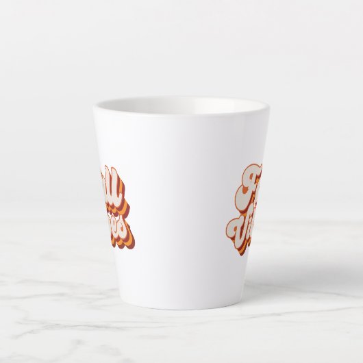 Tasse Latte Vibes d'automne rétro (Devant)