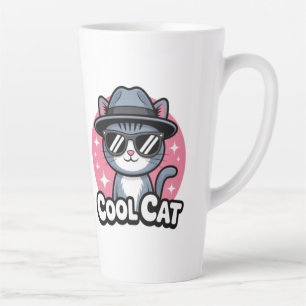 Tasse Latte Vibes de Chat Cool