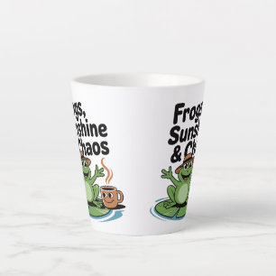 Tasse Latte Vibes de grenouille et café chaos