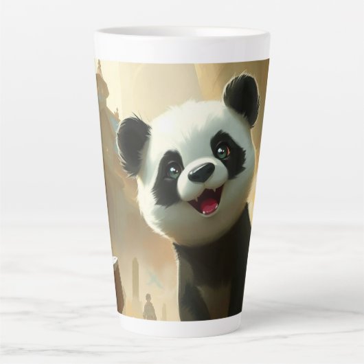 Tasse Latte Vibes de Panda Mignon (Devant)
