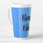 Tasse Latte Vibes De Plage, Bleues (Angle gauche)