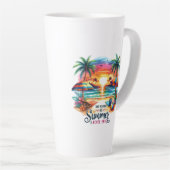 Tasse Latte Vibes d'été Brushstroke Beach Sunset-34626 (Angle droit)