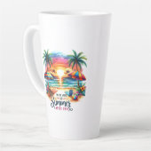 Tasse Latte Vibes d'été Brushstroke Beach Sunset-34626 (Angle gauche)