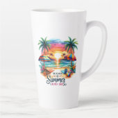 Tasse Latte Vibes d'été Brushstroke Beach Sunset-34626 (Droite)