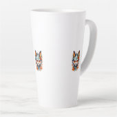 Tasse Latte Vibes Fox : Art d'automne intemporel (Angle droit)