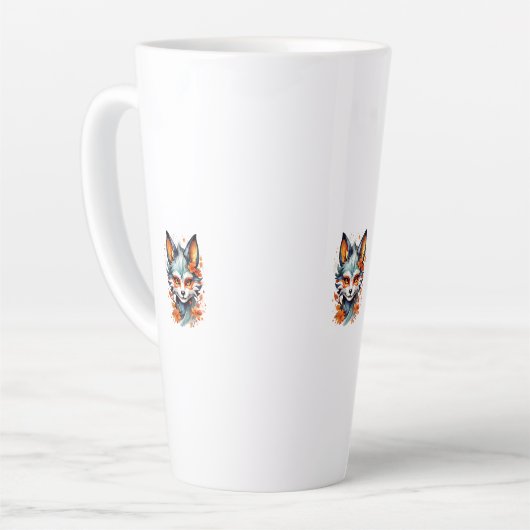 Tasse Latte Vibes Fox : Art d'automne intemporel (Angle gauche)