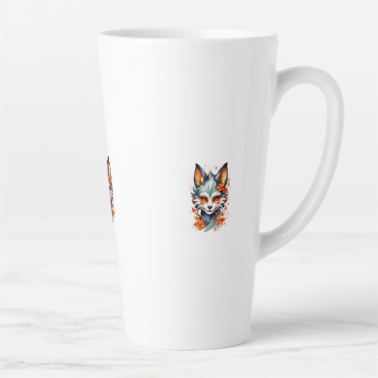 Tasse Latte Vibes Fox : Art d'automne intemporel (Droite)