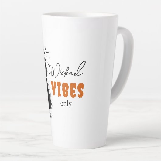 Tasse Latte "Vibes perdues seulement" - Sorcière noire Hallowe (Angle droit)