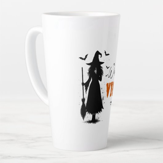 Tasse Latte "Vibes perdues seulement" - Sorcière noire Hallowe (Angle gauche)