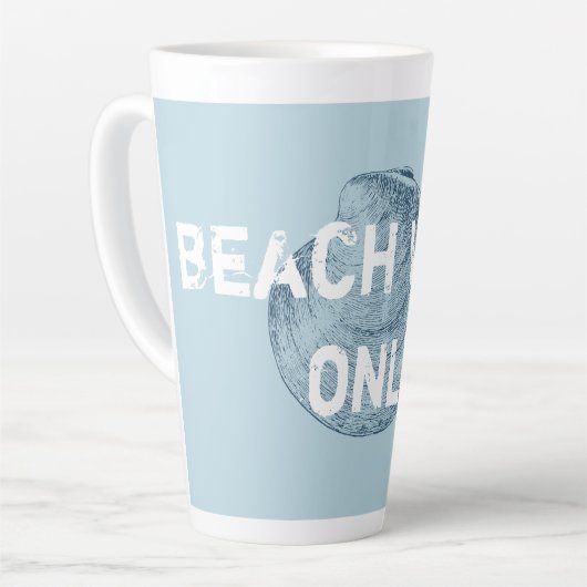 Tasse Latte Vibes Plage Seulement Police Distante (Angle gauche)