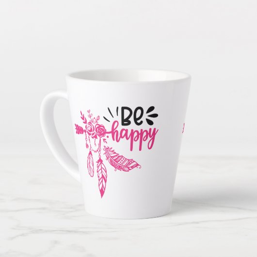 Tasse Latte Vibes positives | Devis motivationnel (Angle gauche)