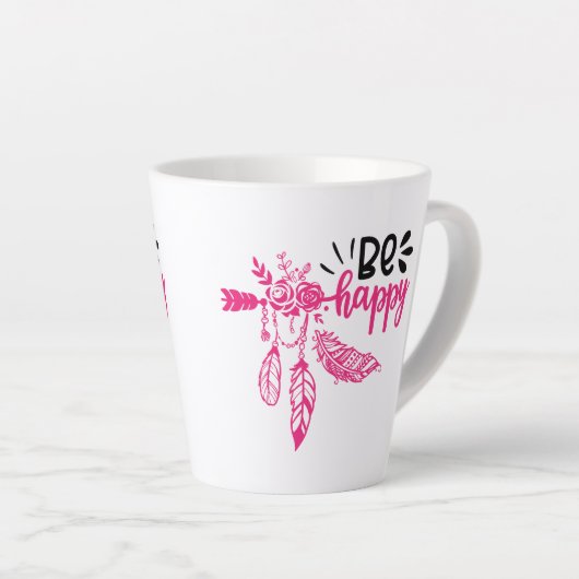 Tasse Latte Vibes positives | Devis motivationnel (Angle droit)