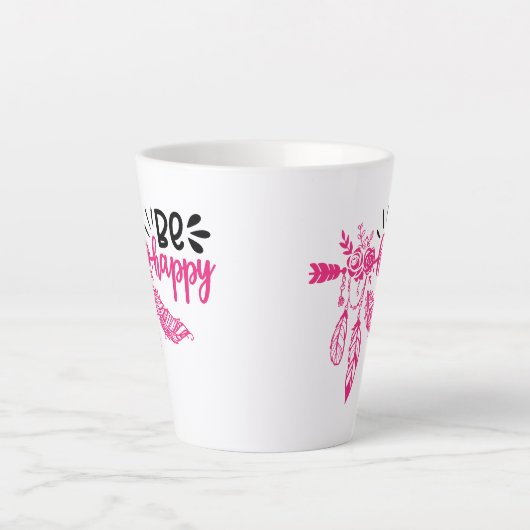 Tasse Latte Vibes positives | Devis motivationnel (Devant)