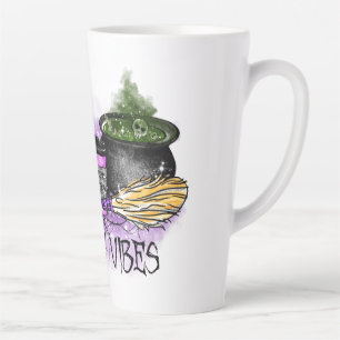 Tasse Latte Vibes sorcières - Café Halloween Éffrayant