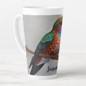 Tasse Latte Vibrant Allen’s Hummingbird Painting (Angle gauche)