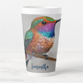 Tasse Latte Vibrant Allen’s Hummingbird Painting (Devant)