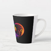 Tasse Latte Vibrant infinity with rainbow butterfly on black (Droite)