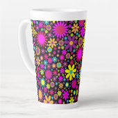 Tasse Latte Vibrant Psychedelic Flowers in Bloom-67566 (Angle gauche)