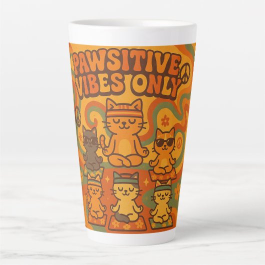 Tasse Latte Vibrations Positives Uniquement (Devant)
