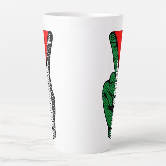 Tasse Latte Victory Sign Hand Resistance Red Triangle Symbol (Devant)